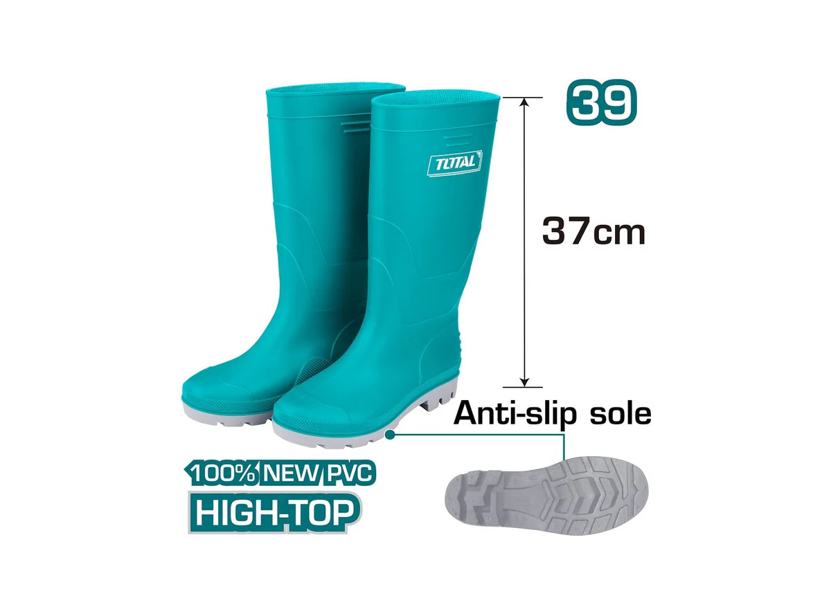 Total PVC Nitril Rain Boots TSP302L (Size 39) - Oil, Acid Resist Total